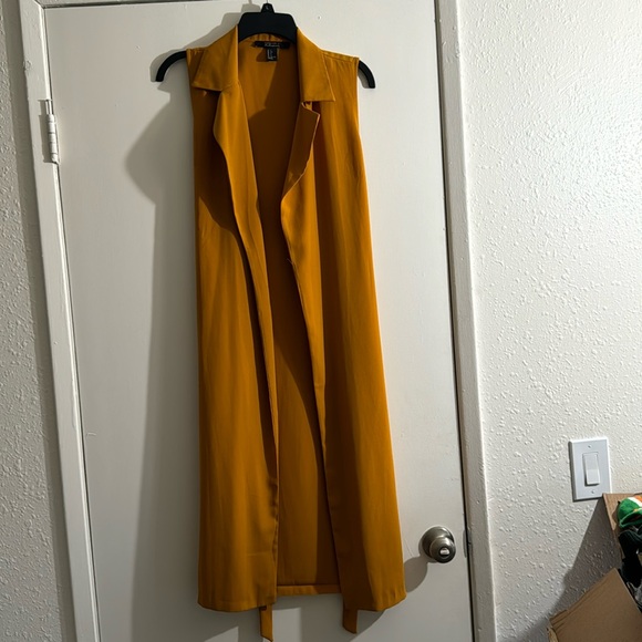Long open trench coat mustard color - Picture 1 of 2